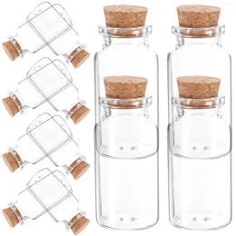 Vases 12 Pcs Decor Small Glass Vials Mini Bottles Cork Jar Little Tiny Containers Oak Jars Lids