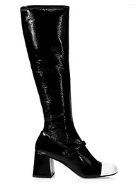 Boots Women's Shoes Mary Jane Patent Leather Knee-high Brand Vipol 9992309261155