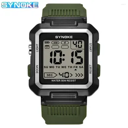 Wristwatches SYNOKE Men's Sport Wristwatch LED Stopwatch Waterproof Electronic Watch