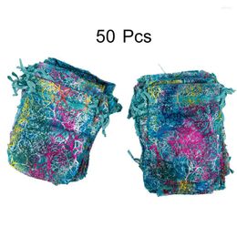 Gift Wrap 50Pcs Organza Bag For Jewellery Drawstring Pouches Wedding Packaging Supplies