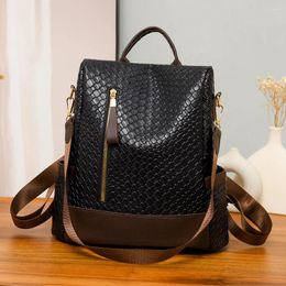 School Bags PU Leather Women Anti-theft Design Backpack Casual Daypack Outdoor Female Rucksack Shoulder Travel Multi-function
