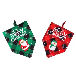 Dog Apparel Christmas Party Dress Up Pet Cats And Dogs Cute Santa Pattern Red Green Black Plaid Saliva Towel