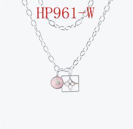 2020stainless steel Jewellery square pink flowers designer necklace fashion necklace iced out chains fashion Jewellery cuban link chai9604506