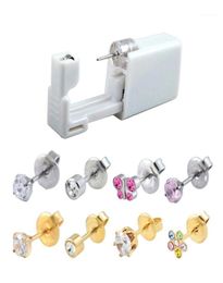 2021 1Piece 316l stud Steel Sterilised Disposable Ear Piercing Units Gun Tools With CZ Crystal Earring Body Jewelry16381233