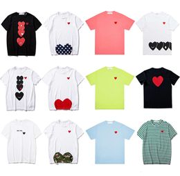 Play Fashion Mens T-shirts Designer Red Heart Shirt Casual Tshirt Cotton Embroidery Short Sleeve Summer T-shirt Asian Sizes 985lolo