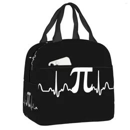 Storage Bags Pi Day Heartbeat Lunch Bag Portable Math Science Thermal Cooler Insulated Bento Box For Women Kids Work School Food Tote