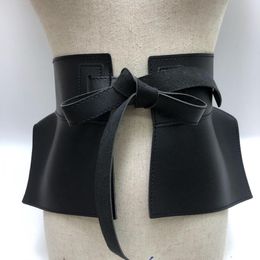 Belts Women Peplum Belt Female Skirt Leather Waist Fashion Ladies PU Black Bow Wide Harness Dresses Designer Waistband 289Y