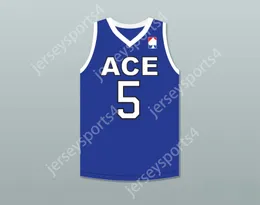 CUSTOM NAY Mens Youth/Kids BREEZY 5 ACE FAMILY CHARITY BLUE BASKETBALL JERSEY TOP Stitched S-6XL