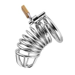 1 5 1 75 2 Male Steel Device Belt Metal Bird Cage Cock Lock Restraint Penis Ring sexy Toy For Men Erotic BDSM Bondage25315491592