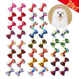 Dog Apparel 50/100pcs Designs Handmade Pet Hair Bows Bright Colour Mixed Grooming Accessories Products