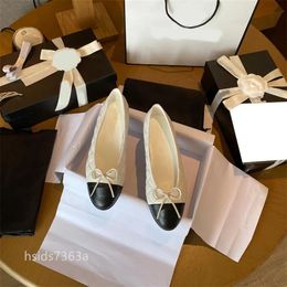 Flats Sapatos Paris Brand Designer Brand Womens Spring Ballet Sapatos de couro genuínos redondos redondos de casamento