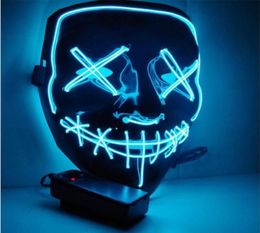 Halloween Funny Mask LED Light Up The Purge Election Year Great Festival Cosplay Costume Supplies Party Masks9037174