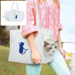 Cat Carriers Foldable Adjustable Drawstring Breathable Pet Canvas Shoulder Carrying Bag Carry Tote Carrier