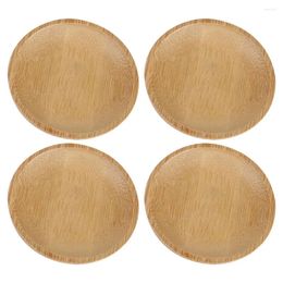 Dinnerware Sets 4 Pcs Bamboo Creative Small Plate Appetizers Bowl Side Dish Soy Sauce Bowls Dishes