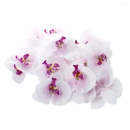 Decorative Flowers Lot Of 20pcs 9cm Butterfly Orchid Flower Artificial Head Decor For Wedding Barrette Accessory