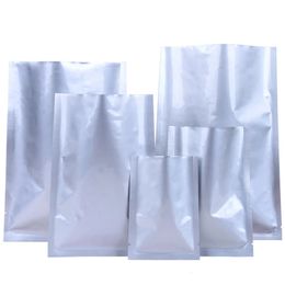 100Pcs Pure Mylar Foil Open Top Bag Tear Notch Heat Vacuum Seal Food Ground Coffee Snack Candy Cookies Packaging Pouches 240507