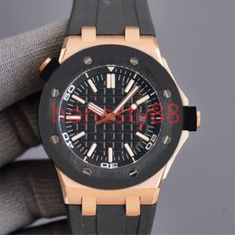 Hjd Automatic men's watch 42mm stainless steel case pin buckle rubber strap waterproof for sports Wristwatches leisure designer wa 212P
