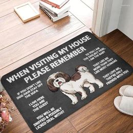 Carpets Please Remember Shih Tzu Dogs House Rules Entrance Non-slip Doormat Living Room Welcome Garden Courtyard Home Decor Rug