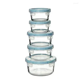 Storage Bottles Locking Lid Glass Food Containers 10 Piece Set Container Kitchen Organiser Squeeze Bottle Small