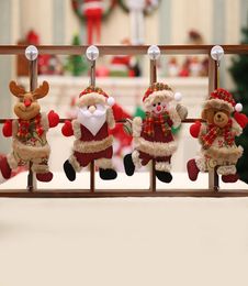 Christmas Decorations Xmas Tree door handle Toy Doll pendant Santa Claus Snowman Elk Hanging ornaments for home New year Party Gif4265667