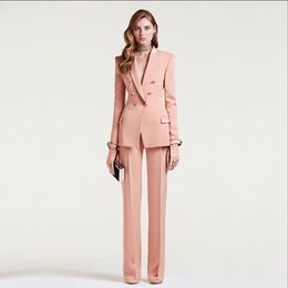 Elegant Mother of the Bride Suits Slim Fit Double Breasted Work Wear Ladies Formal Party Evening Wear For WeddingJacket Pants 270o