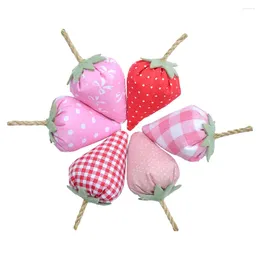 Party Decoration 6 Pcs Simulated Strawberry Fake Ornament Fruit Decor Artificial Fruits Model Gift Fabric