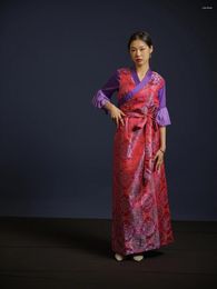 Ethnic Clothing Women's One-Piece Slimming Dress Lhasa Trip Shoot Chinese Robe