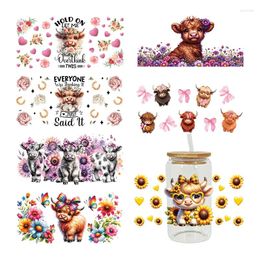 Window Stickers UV DTF Transfer Sticker Animal Cow For The 16oz Libbey Glasses Wraps Bottles Cup Can DIY Waterproof Custom Decals D15808