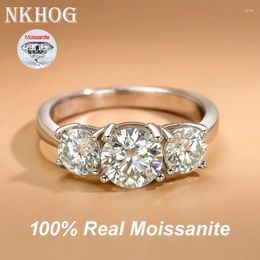 Cluster Rings Real S925 Silver 4cttw Moissanite Women No Fade White Gold Plated Jewellery D VVS1 Pass Diamond Test GRA Certified Ring