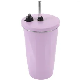 Wine Glasses Straw Cup Coffee Mug Insulated Tumbler Practical Vacuum Stainless Steel With Lid And Camping Simple