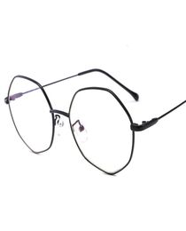 21s Korean 2021 anti blue polygonal women039s tide metal flat lens myopia glasses fram8573946