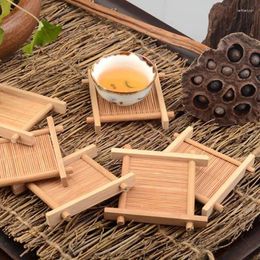 Tea Trays 4PCS Flower Pots Planter Bamboo Holder Organizer Storage Tray For Bathroom Vanity Countertop Bottles Candles