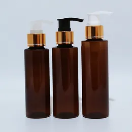 Storage Bottles 50pcs 100ml 120ml 150ml Empty Cosmetic Amber Bottle With Gold Silver Lotion Pump Shampoo Dispenser Container Packaging