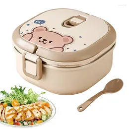 Dinnerware Square Lunch Box Stainless Steel 304 Safe Portable No Leakage Large Capacity For