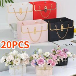 Gift Wrap 20PCS Flower Box Rose Packaging Portable Valentine's Day Birthday Party Wrapping Paper Bag Candy Cake Shop