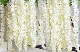 180CM White Simulation Hydrangea Flower Artificial Silk Wisteria Vine for Wedding Garden Decoration 10pcslot Drop Delivery3926420