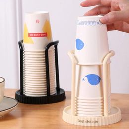 Kitchen Storage Disposable Paper Cup Holder Water Tea Cups Dispenser Rack Shelf Desktop Display Stand For Home Organizer