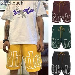 Rhude High end designer shorts for New summer shorts sports casual shorts mens large 5-point basketball pants With 1:1 original labels