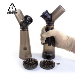 CRUSHER 2 in1 Acrylic Hookah Water Pipe Grinder Kit Built in Philtre Smoke Pipes Smoking Grass Removable Tobacco Hooka Shisha Set 240510