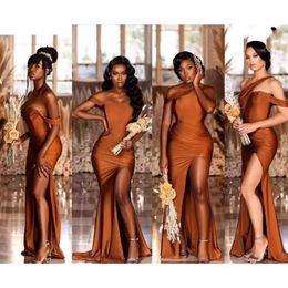 Nigerian Elegant Mermaid Bridesmaid Dresses 2022 off shoulder Neck Maid of Honour Gowns Wedding Guest Evening Prom Wear CG001 282P