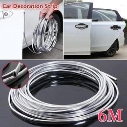 Window Stickers Car Door Edge Scratch Protector DIY Chrome Silver Moulding Trim Strips 6M Noise Isolation Sealant Rubber Seal Strip