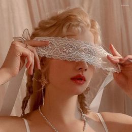 Party Supplies 1Pc Sexy Hollow-Out Lace Blindfold Cover Adjustable Transparent Eye Masks White Black See-Through Masquerade Accessories