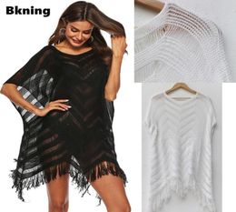 Tassel Woman Tunic Beach Dress Black Beachwear Swimsuit Swim Wear Dresses Womens Bathing Suit Cover Ups White Black V Style Sexy T2314072