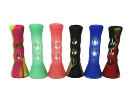 87MM Silicone Smoking Pipe One Hitter Dugout Pipe Tobacco Cigarette Pipe Hand Spoon Pipes Smoke Accessories Whole DHL3851598