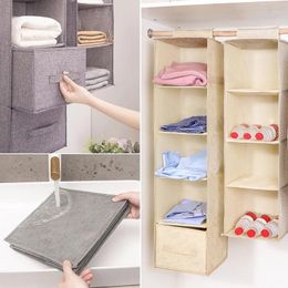 Storage Boxes 1/2/3/4Layer Portable Wardrobe Hanging Bag Mezzanine Drawer Hanger Organiser Closet