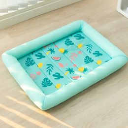 Summer Cooling Pet Cat Bed Cushion Ice Pad Dog Sleeping Square Mat for Puppy Dogs Cats Pet Kennel Top Quality Cool Cold 240423