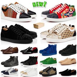 Classic Designer Red Bottoms Dress Shoes Luxury Low Top Black White Leather Sneakers Made In Italy woman heels Loafers Spikes Casual women men trainers