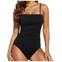 Women's Swimwear Women Swimsuits Strapless Bandeau Thin Strap Bathing Suits Slimming Plus Size Tankini 2024 Monokini Bathers