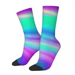 Men's Socks Happy Funny Colors Vintage Harajuku Rainbow Gradient Colorful Hip Hop Novelty Casual Crew Crazy Sock Gift Printed