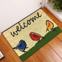 Carpets Flower And Bird Pattern Doormat Floor Mat Door Kitchen Bath Entrance Bathroom Customized